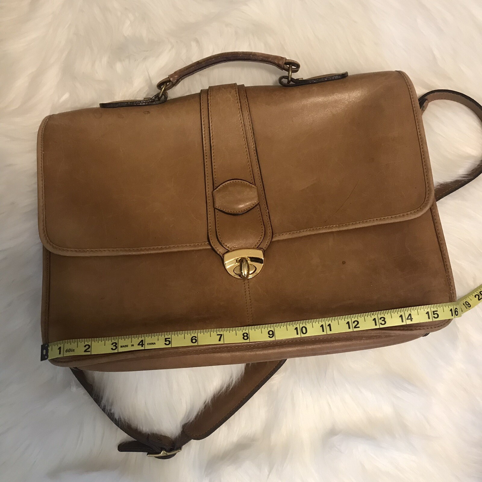 VTG JOSEPH DANIEL New York Leather Messenger Bag Distressed Academia Work Retro