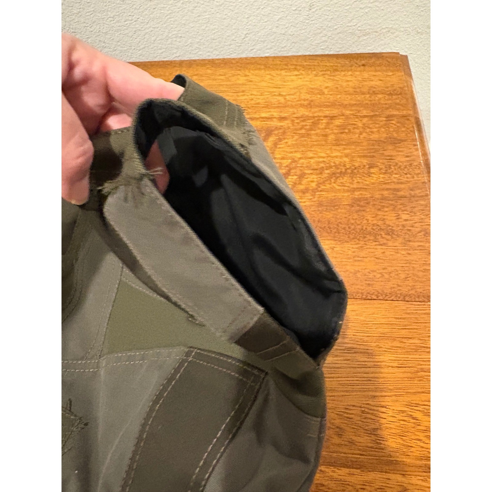 ZARA SRPLS Patchwork Utility Tote Bag Army Green Multi Canvas