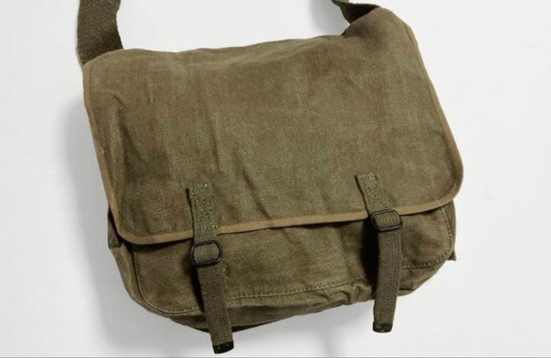 French Army 1950s Linen Canvas Shoulder Bag Used
