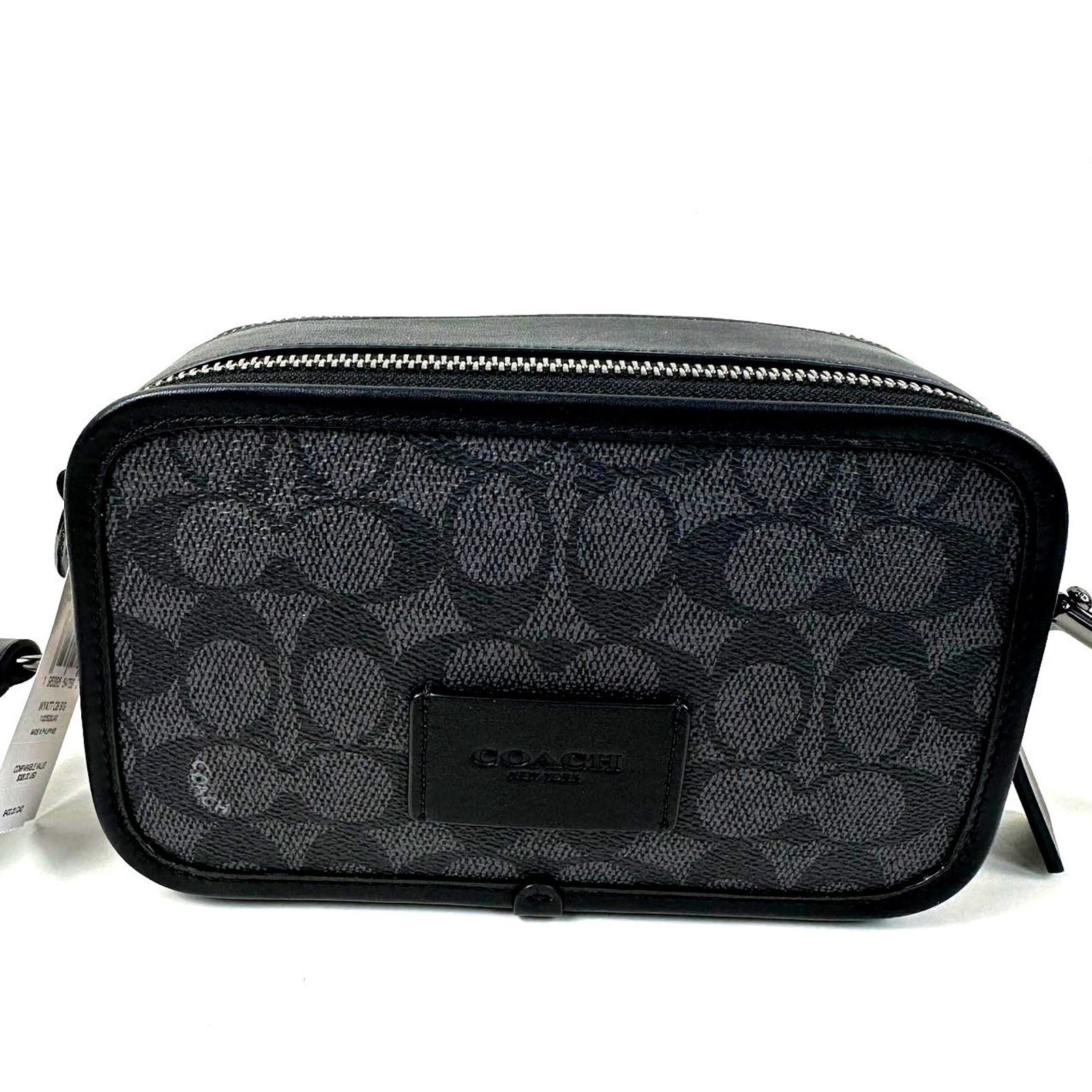 Coach Men’s Wyatt Crossbody Bag Signature Canvas In Charcoal/Black CW365 NWT