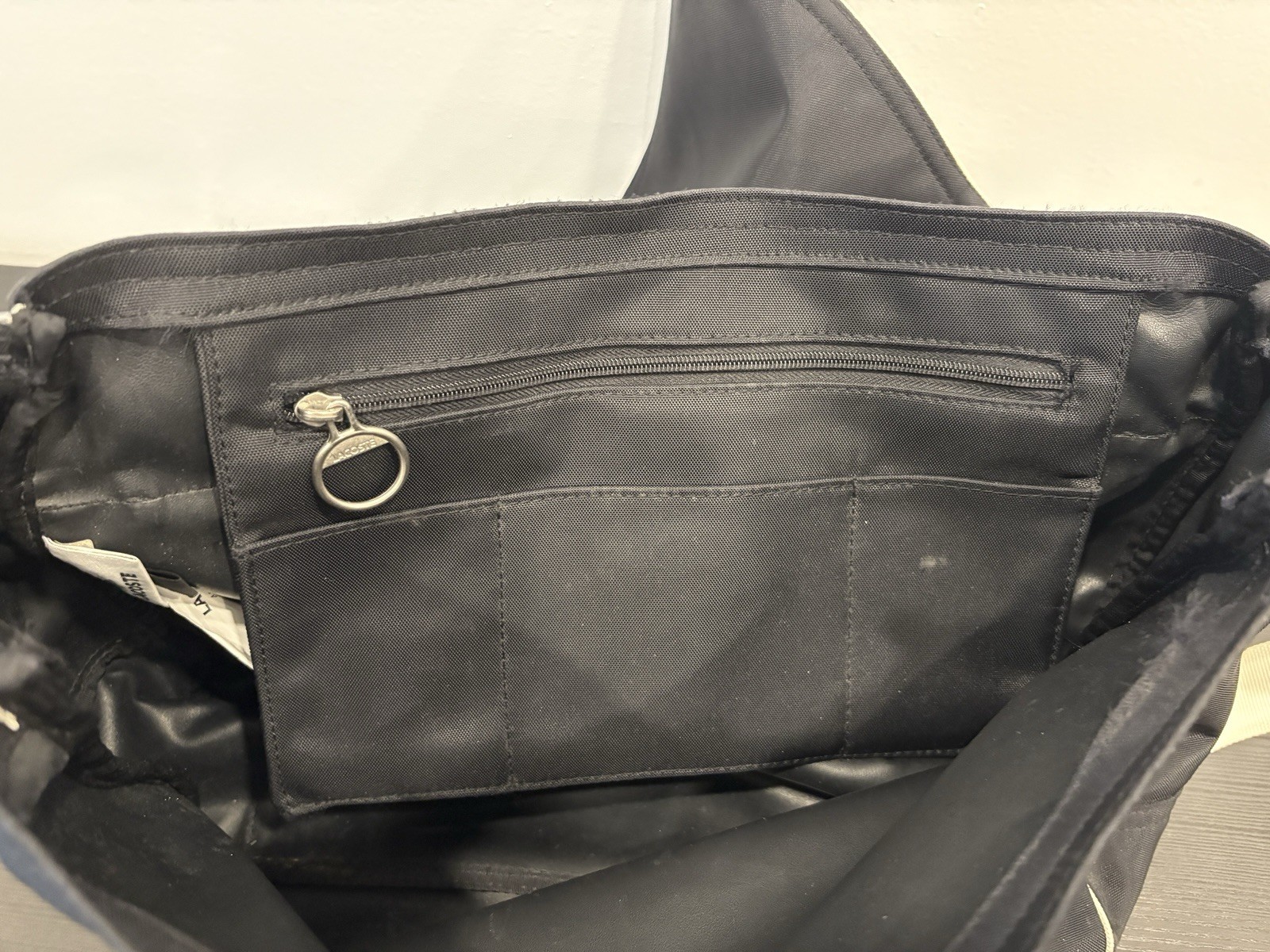 EUC Lacoste Y2K Black/Green Messenger Bag Nylon Retro Y2K