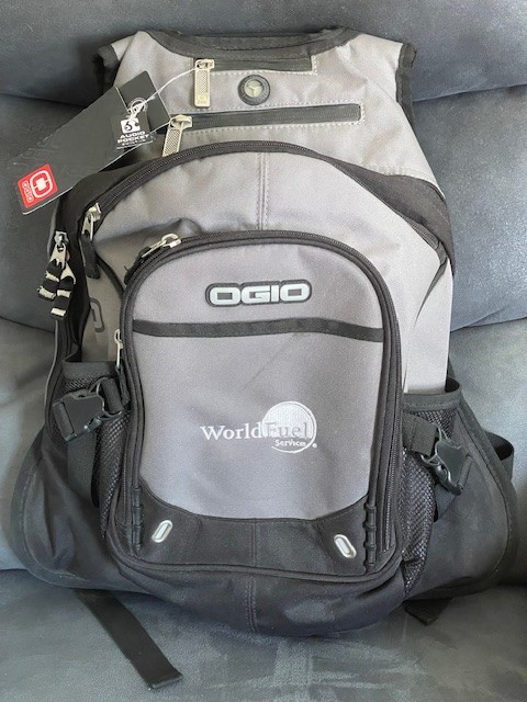 Ogio Fugitive 711113 Backpack New Laptop Audio Pocket TechSpecs Black Gray NWT