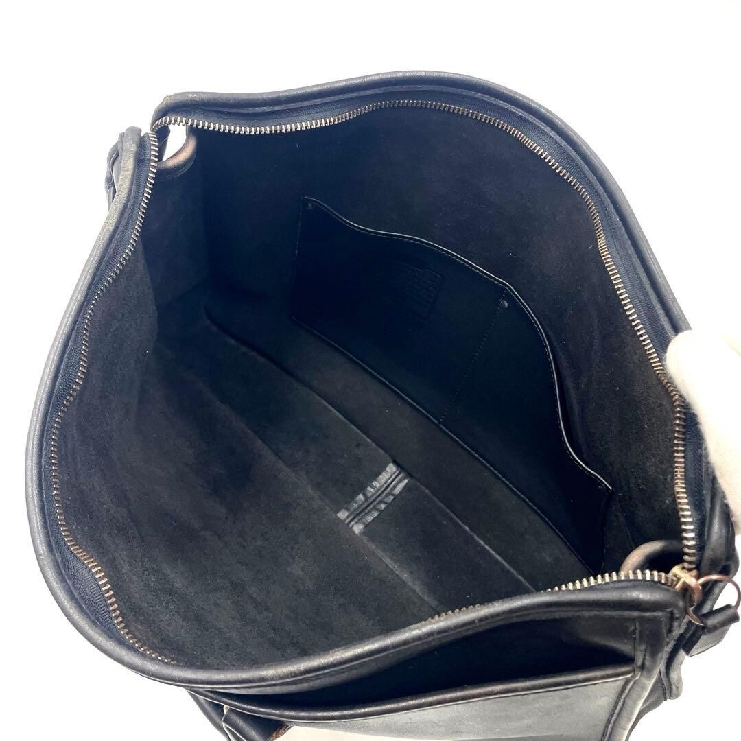 Coach Glove Tanned Leather Briefcase 2 Way Black Business Bag 5282 Men A4 PC