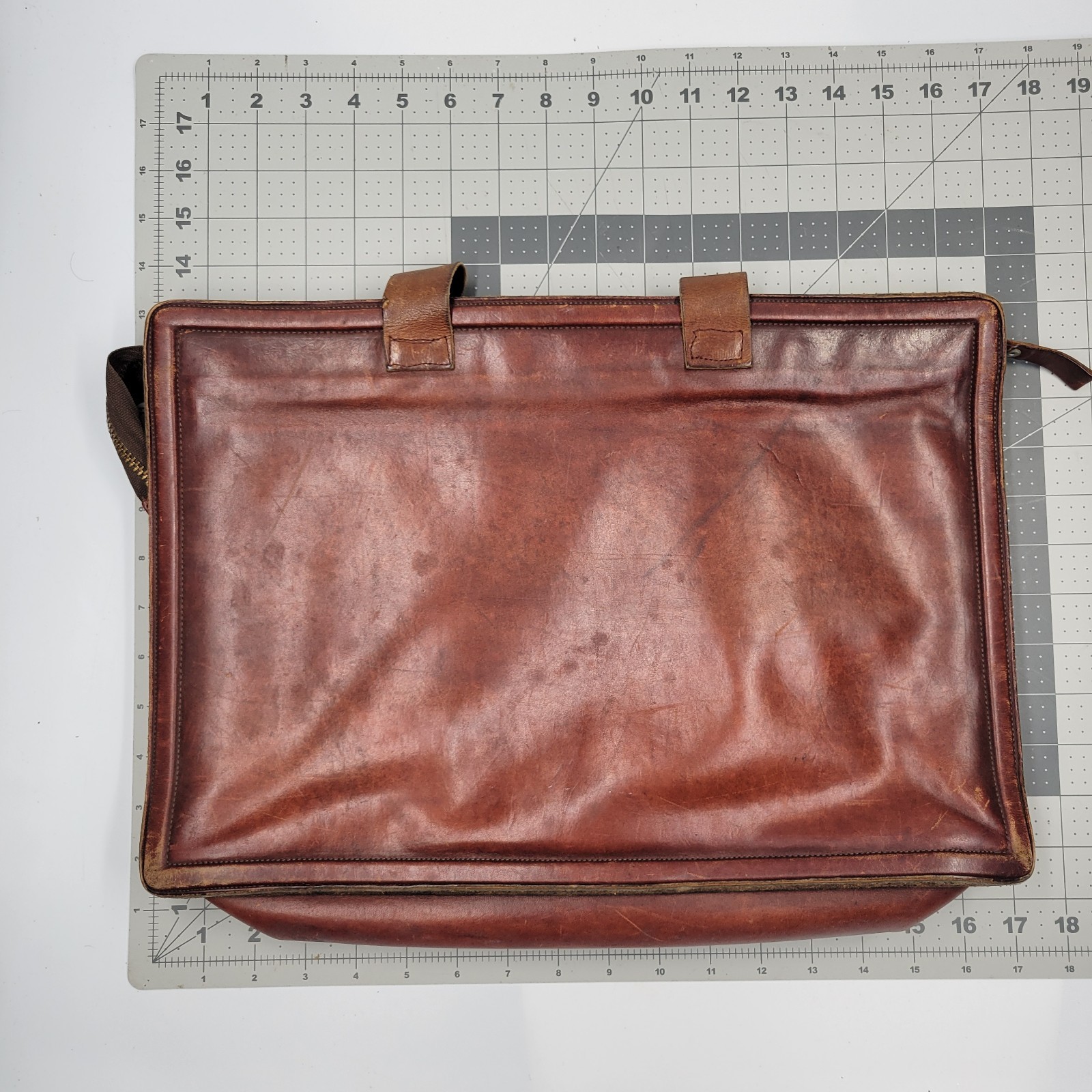Michael Scott English Bridle Leather Briefcase Black Cherry Brown