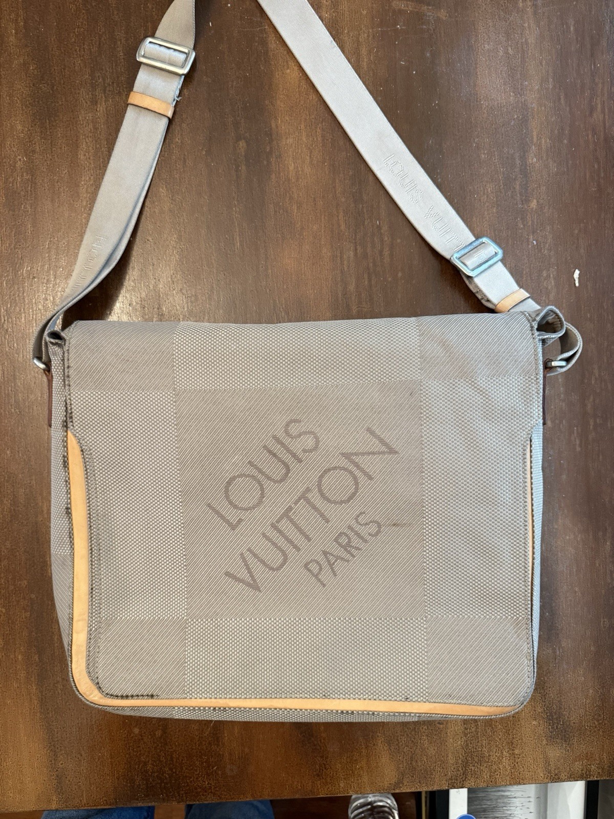 Louis Vuitton Terre Messenger Bag Damier Geant Canvas Brown Shoulder Bag