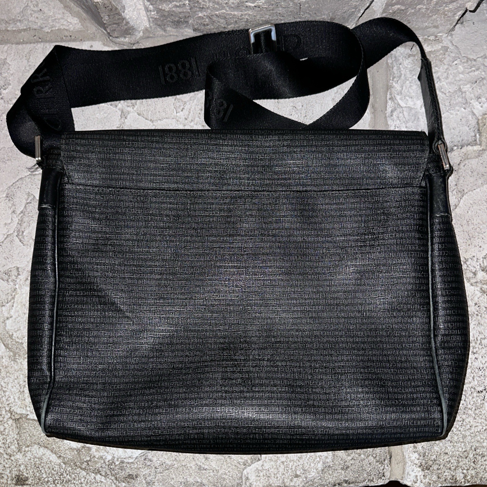 Cerruti 1881 Made Italy Monogram Leather Messenger Bag Briefcase Magnetic Flap