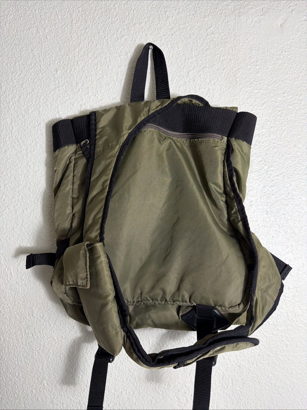 Toppers Brand Army green Polyester Sling Bag Hook Loop 13x11x5