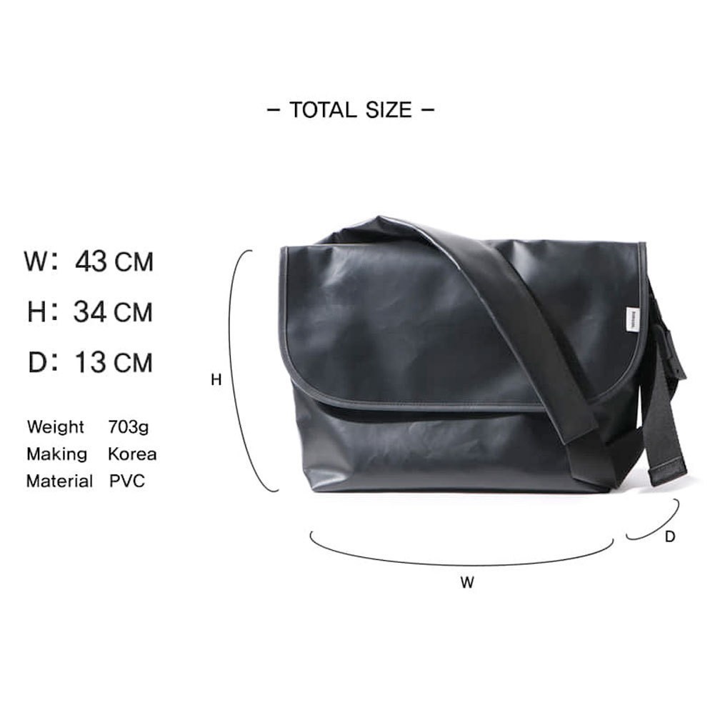 BUBILIAN AHMES Messenger Bag |19L Large Capacity School Travel Bag Made in Korea