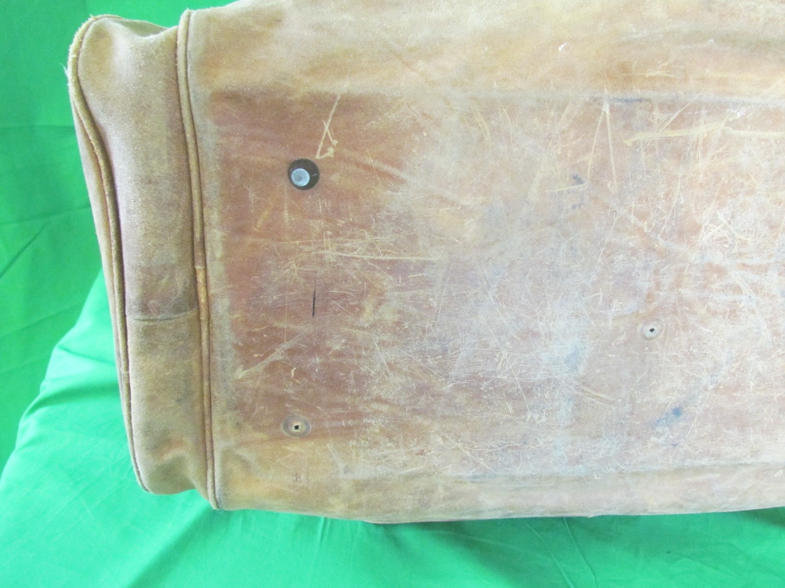 Genuine Leather By AA Nubuck Suede 22″ Duffle Bag Brown Nice but Needs Repair