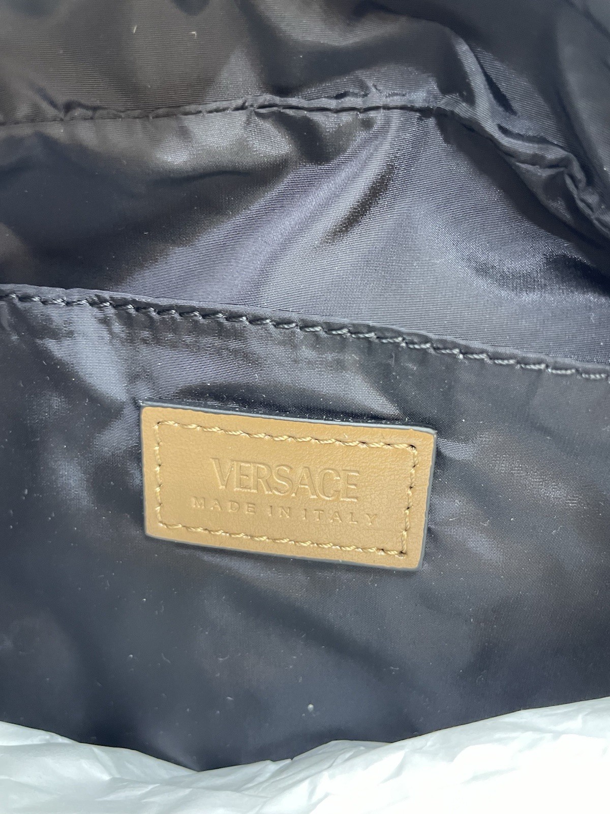 Versace Belt Bag Canvas Fabric Allover Beige/brown $1200 Retail Authentic