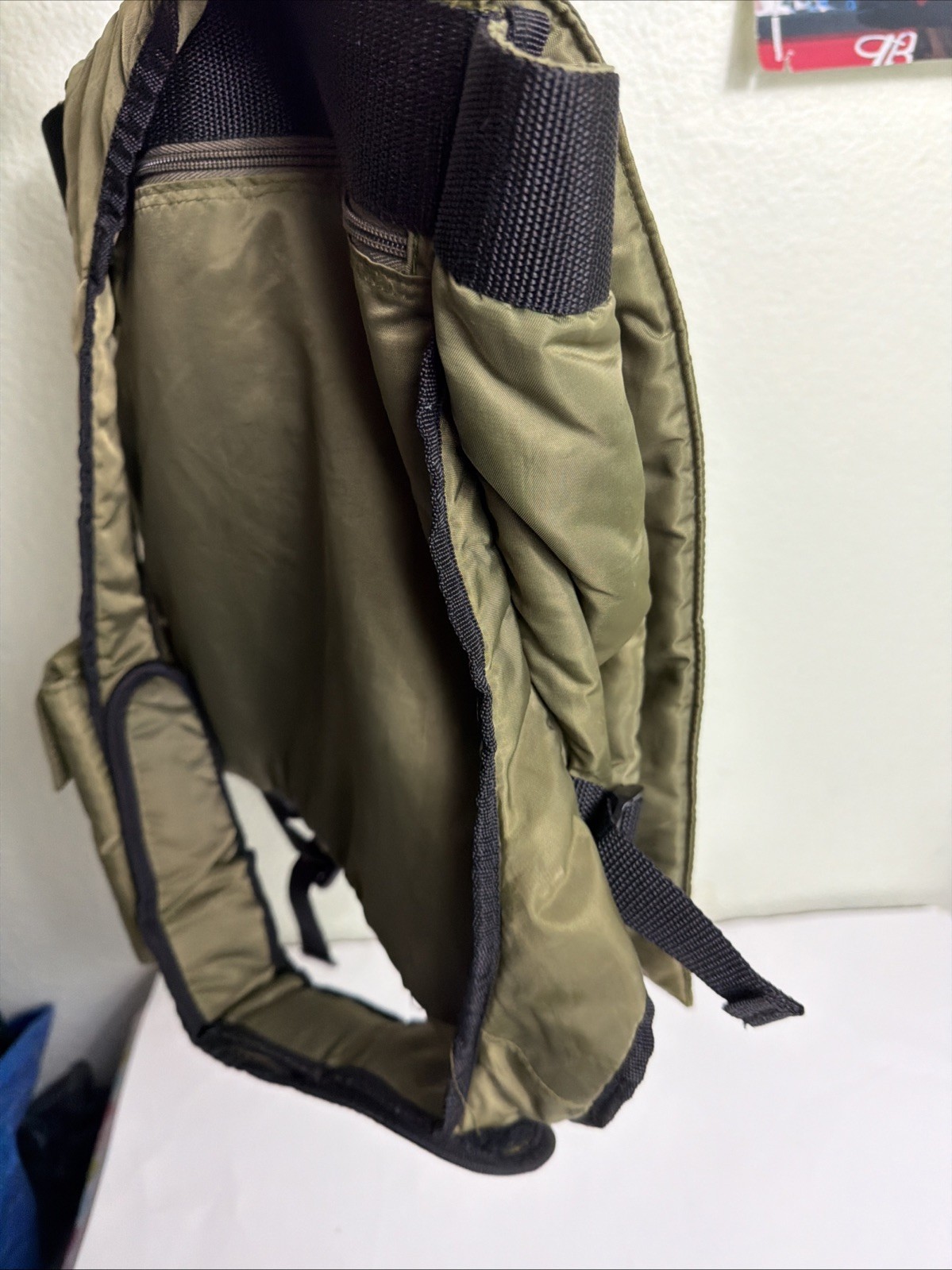 Toppers Brand Army green Polyester Sling Bag Hook Loop 13x11x5
