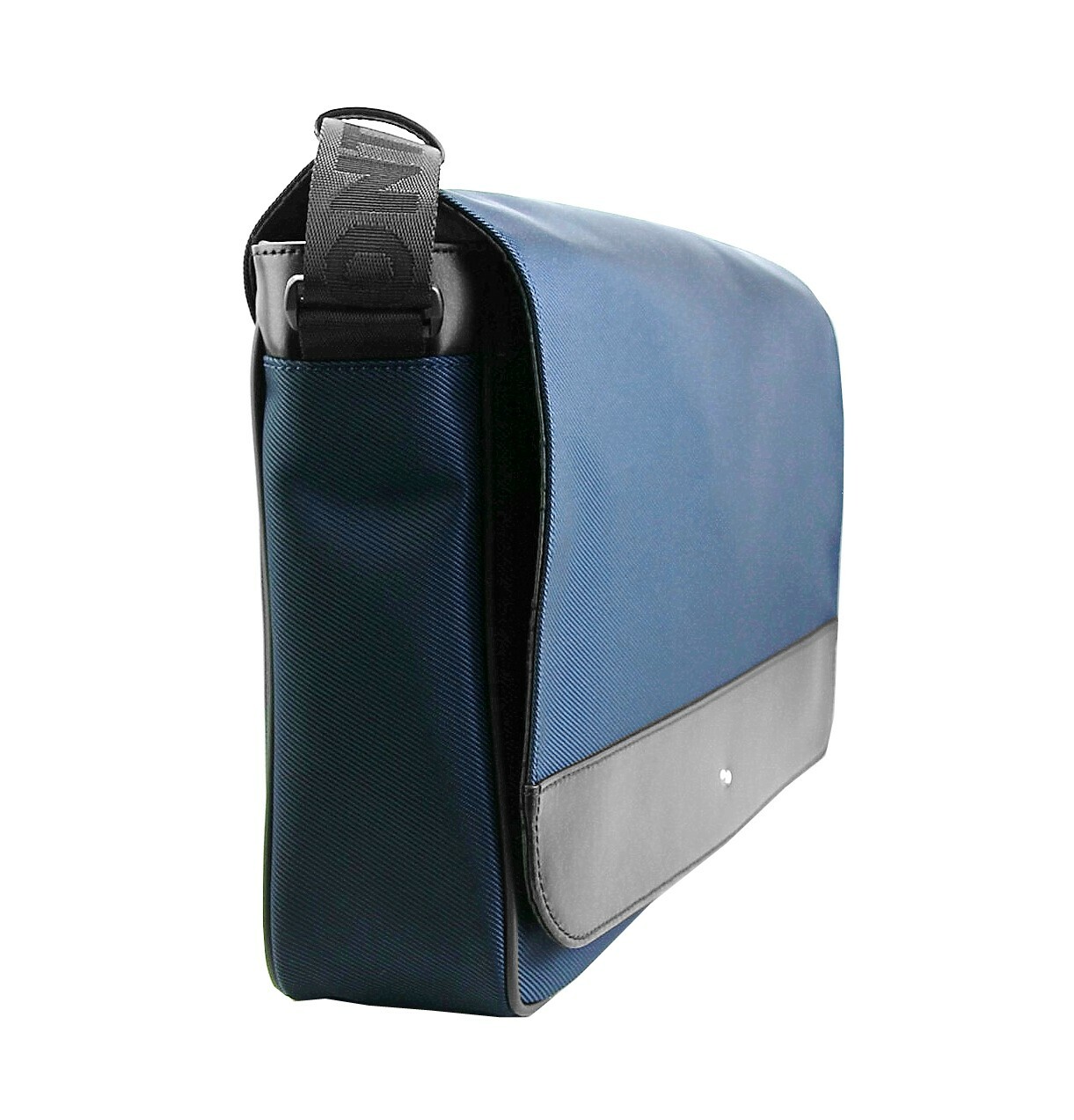 MONTBLANC NIGHTFLIGHT MESSENGER SHOULDER BAG BLUE BLACK LEATHER & CANVAS 116783