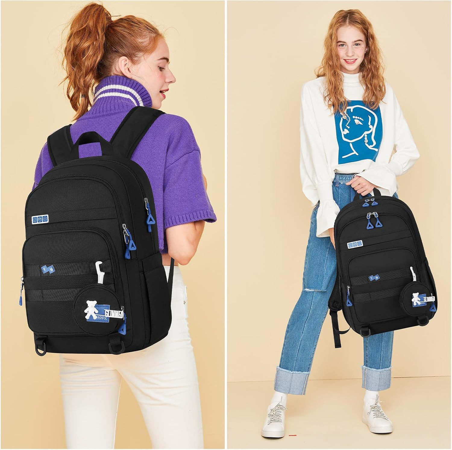 Big School Laptop Backpack for College Men Women,Bookbag for Middle High School
