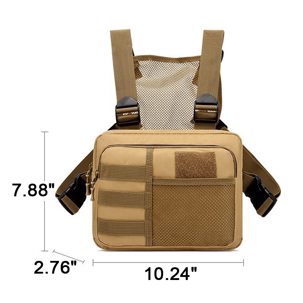 Tactical Combat Chest Rig Bag Front Pouch Recon Pack Sport Protective Vest Bags