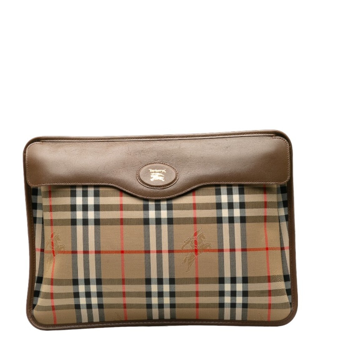 BURBERRY Nova Check Shadow Horse Bag Beige 36cm 14.2in japan used item
