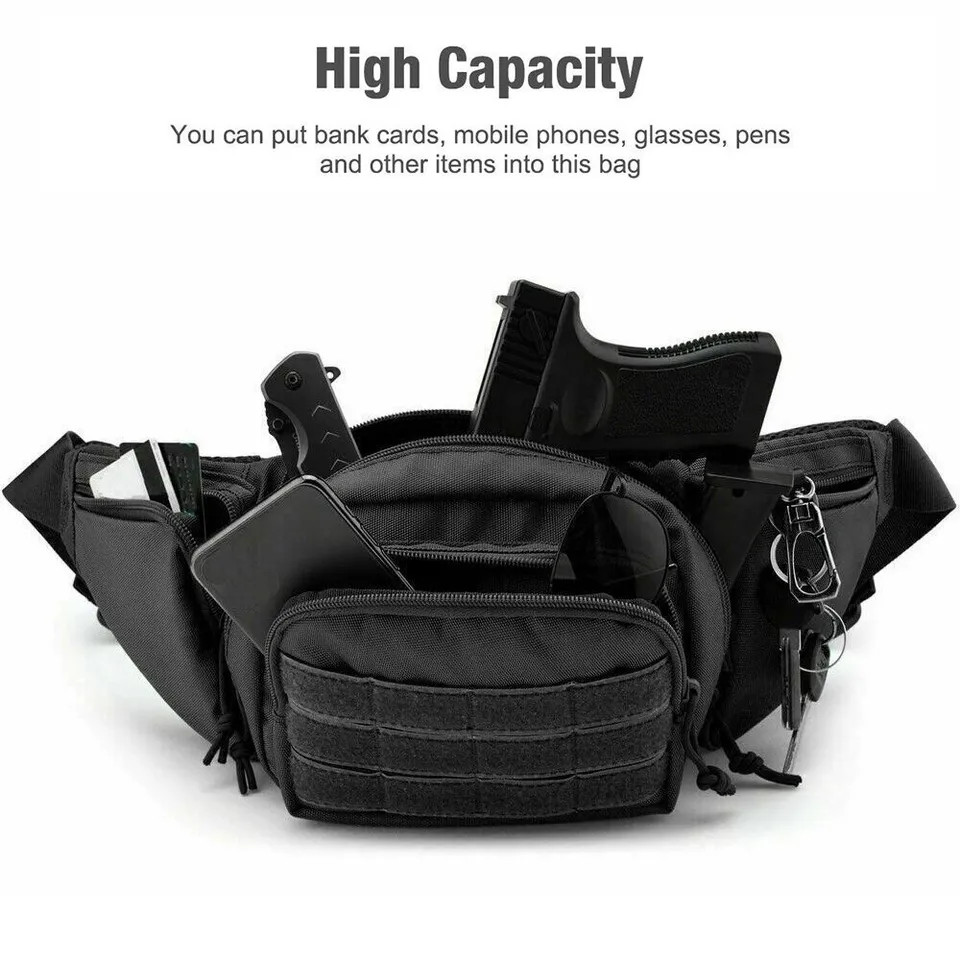 Outdoor Concealed Carry Fanny Pack Holster Tactical Military Waist Pouch Gun Bag