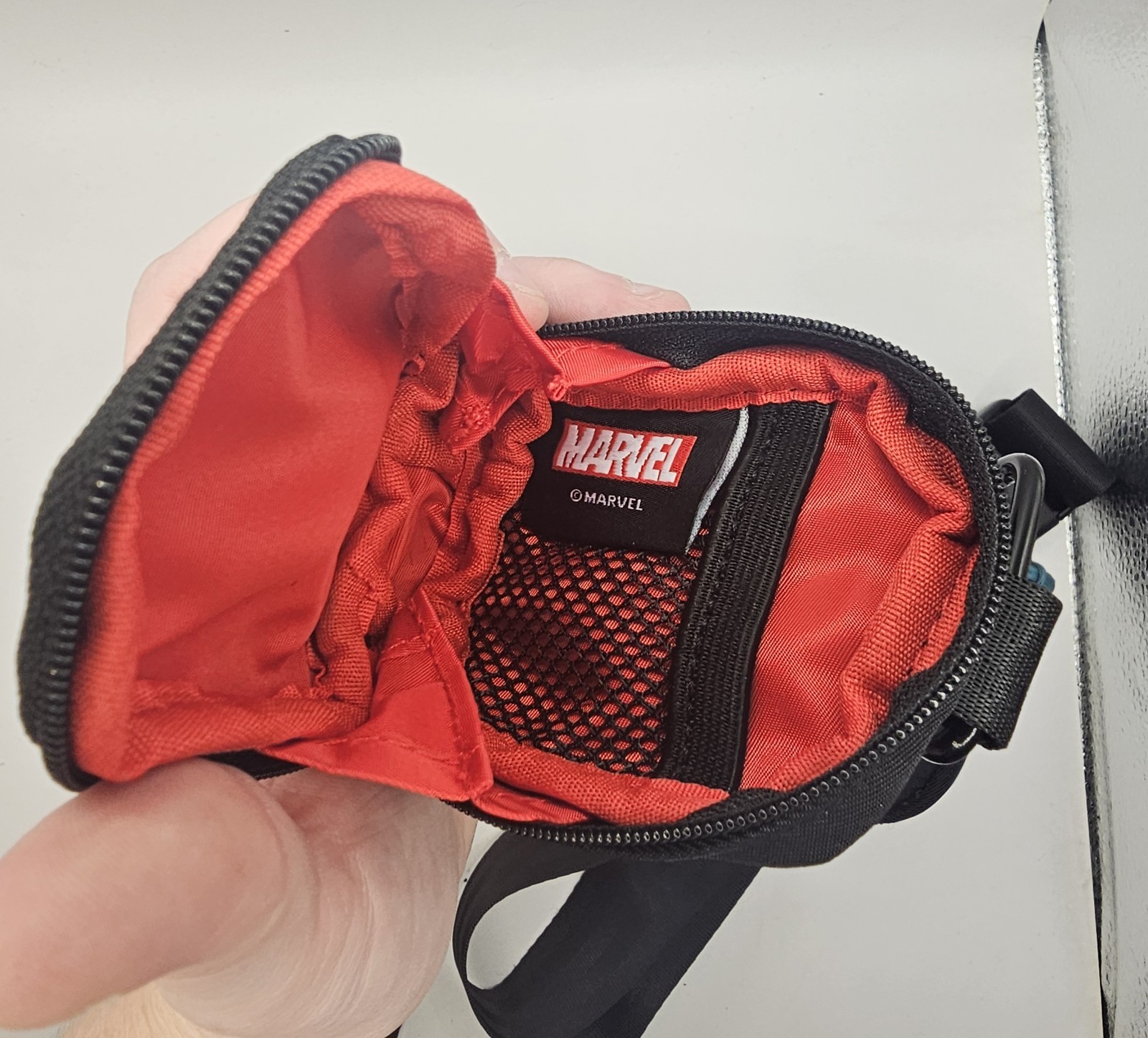 Marvel Miles Morales Spider-Man Crossbody Sling Bag w/ Clip-On Pouch Black/Red