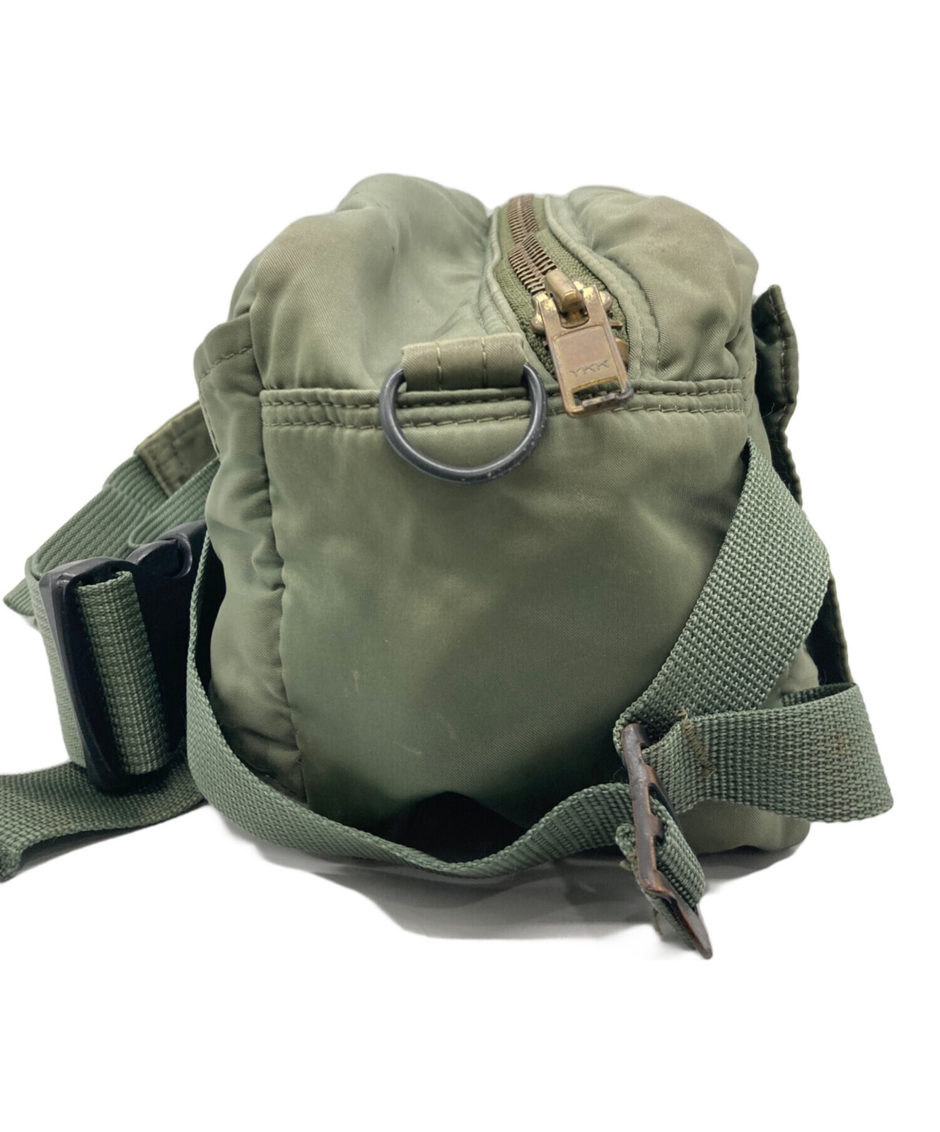 PORTER Nylon Khaki Crossbody Shoulder Bag Men Outer Pockets 28cm x 15cm 11cm