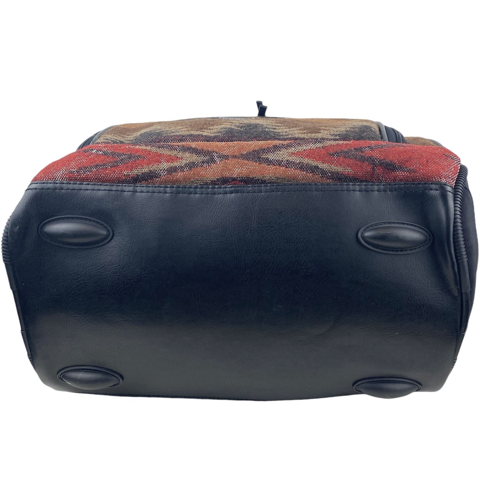 Pendleton Southwestern Aztec Wool Blanket Weekender Messenger Duffle Bag Brown