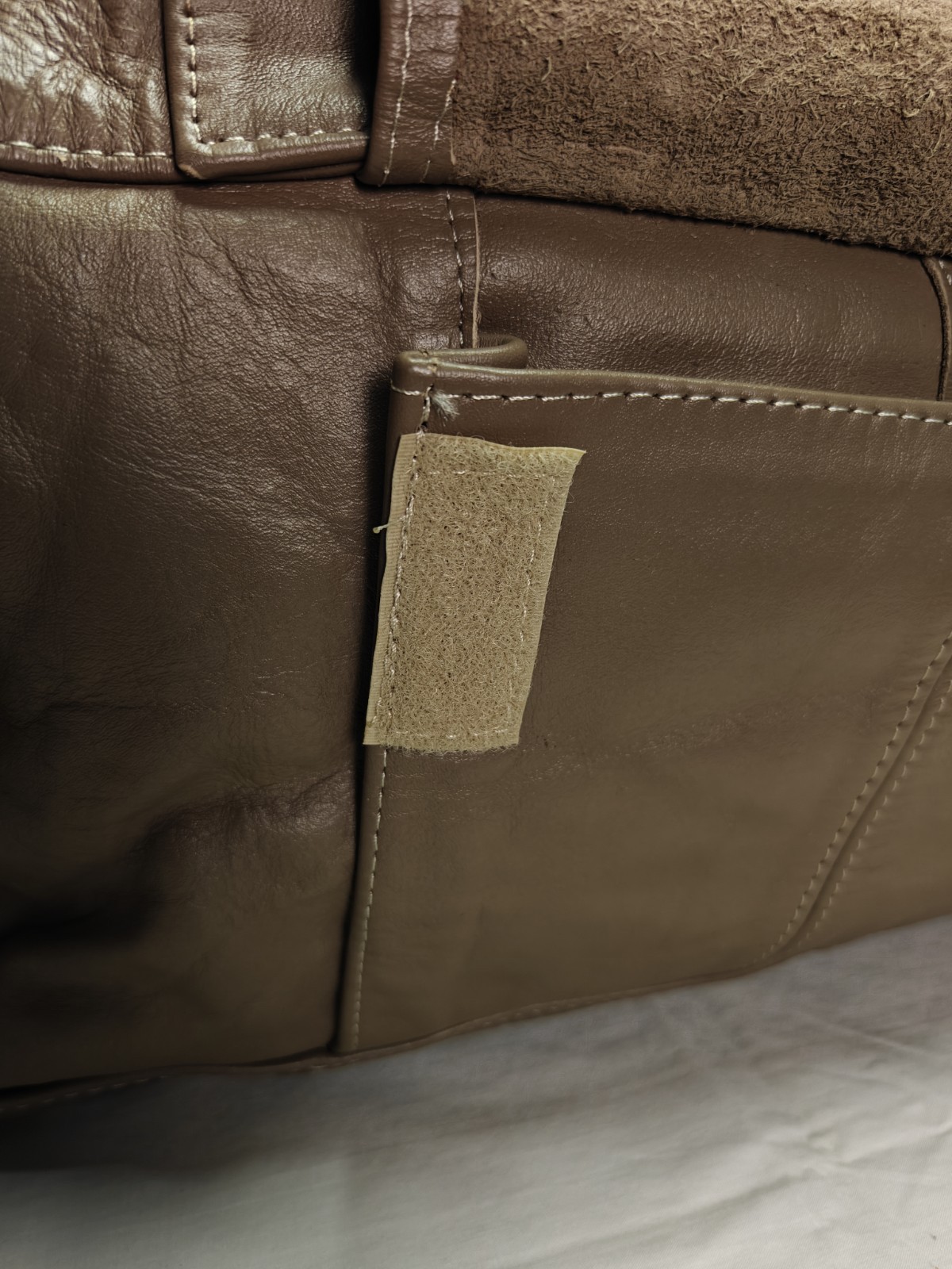 Carroll Top Grain Leather Goods Duffle Carry On Bag Taupe Brown Vintage