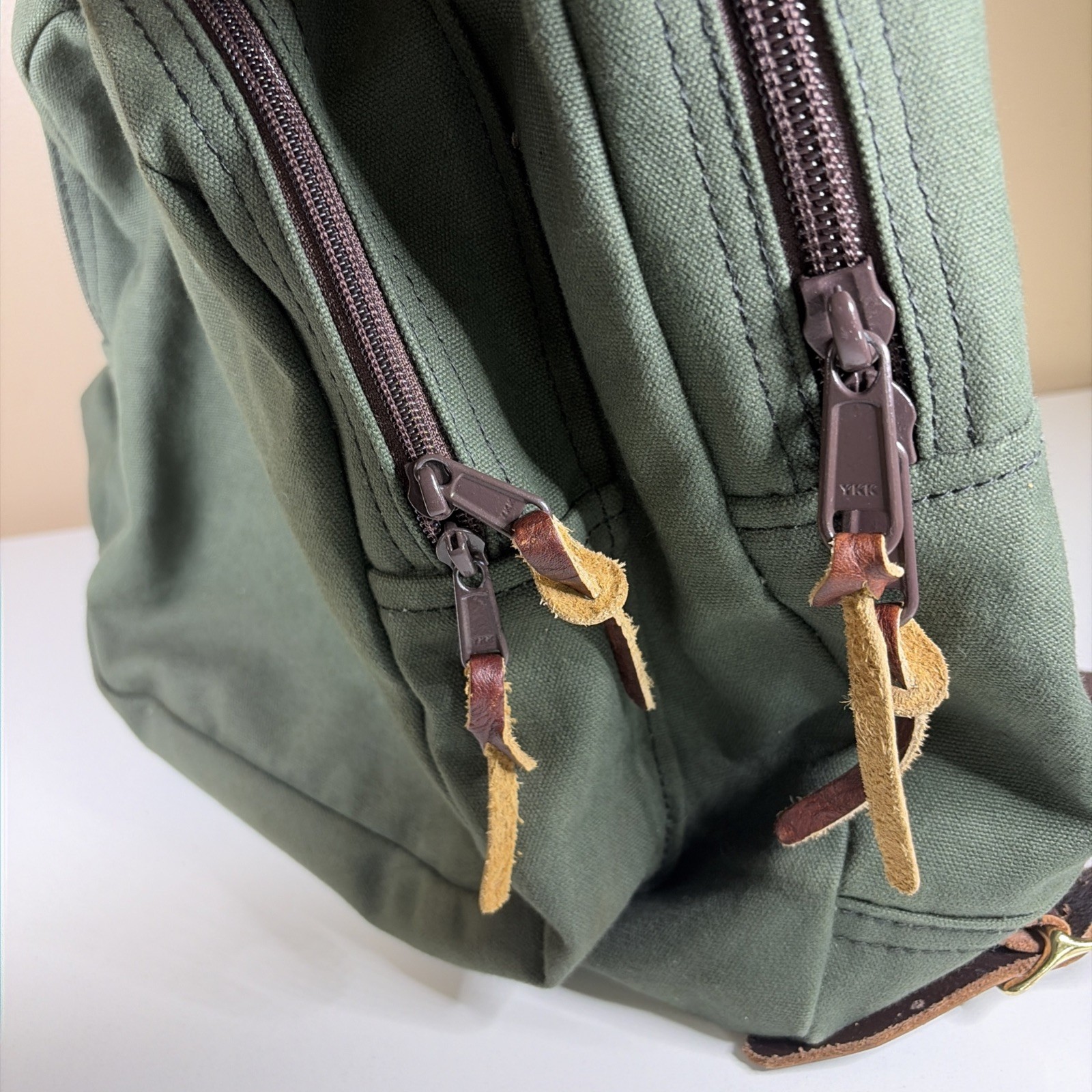 DULUTH PACK Large Standard BACKPACK Green w/ Brown Leather