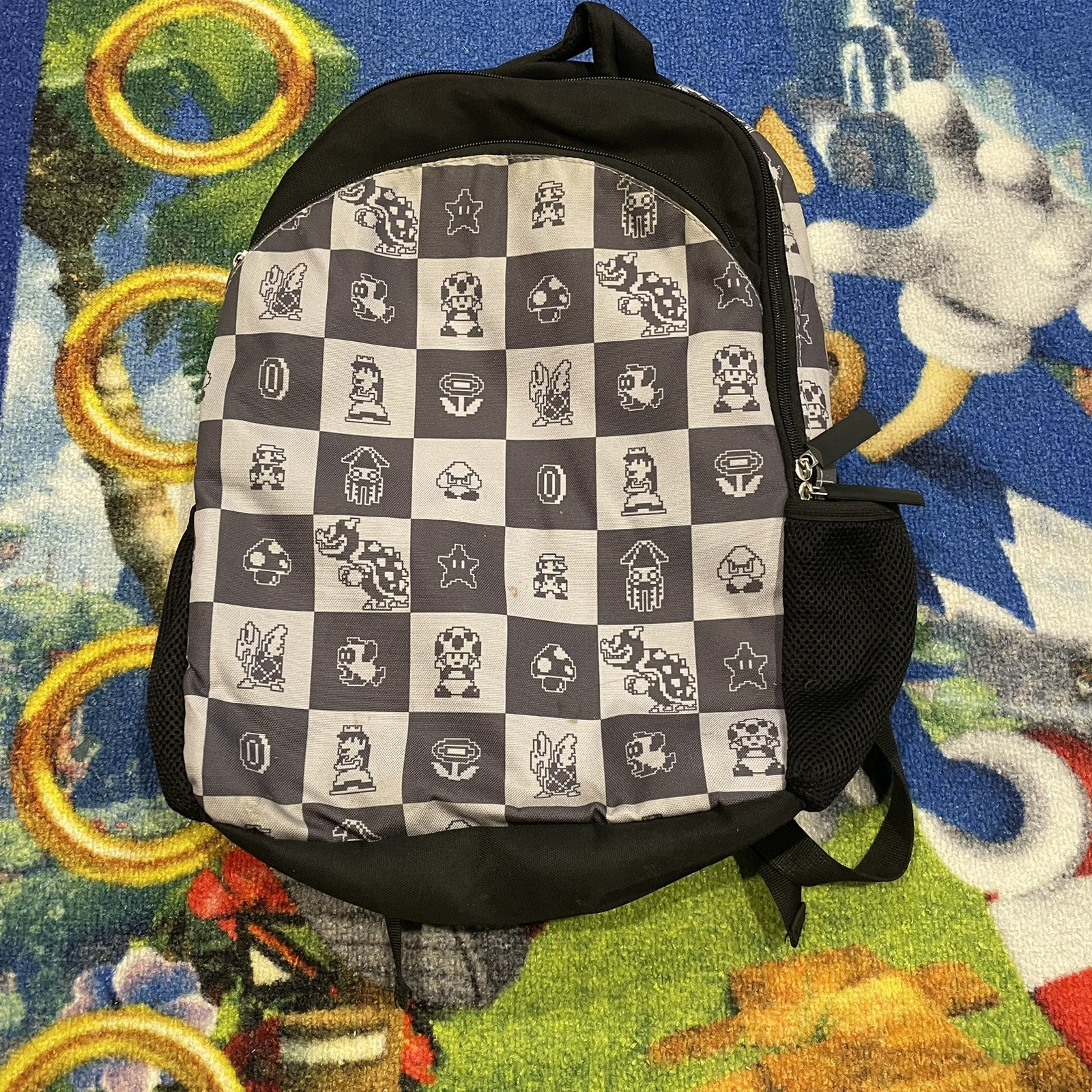 Super Mario All Over Print 8-Bit Backpack Bag Used Nintendo 2017