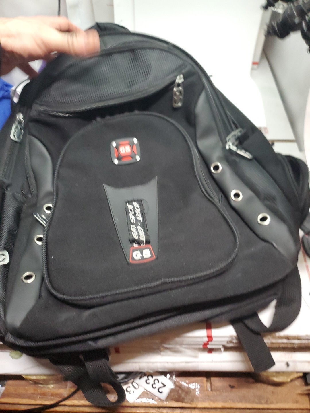 Swiss Gear Black Multi Pocket Laptop Computer Cushioned Backpack