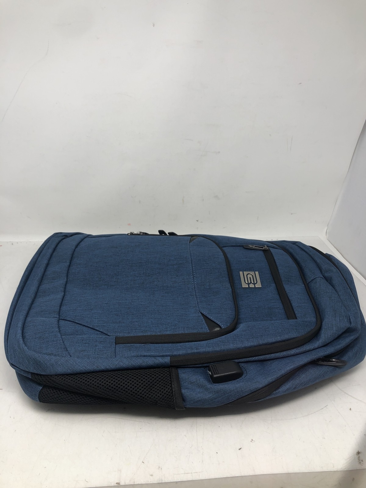 Bruno Cavalli Laptop Backpack with USB Charging Port Water Resistant Travel Blue