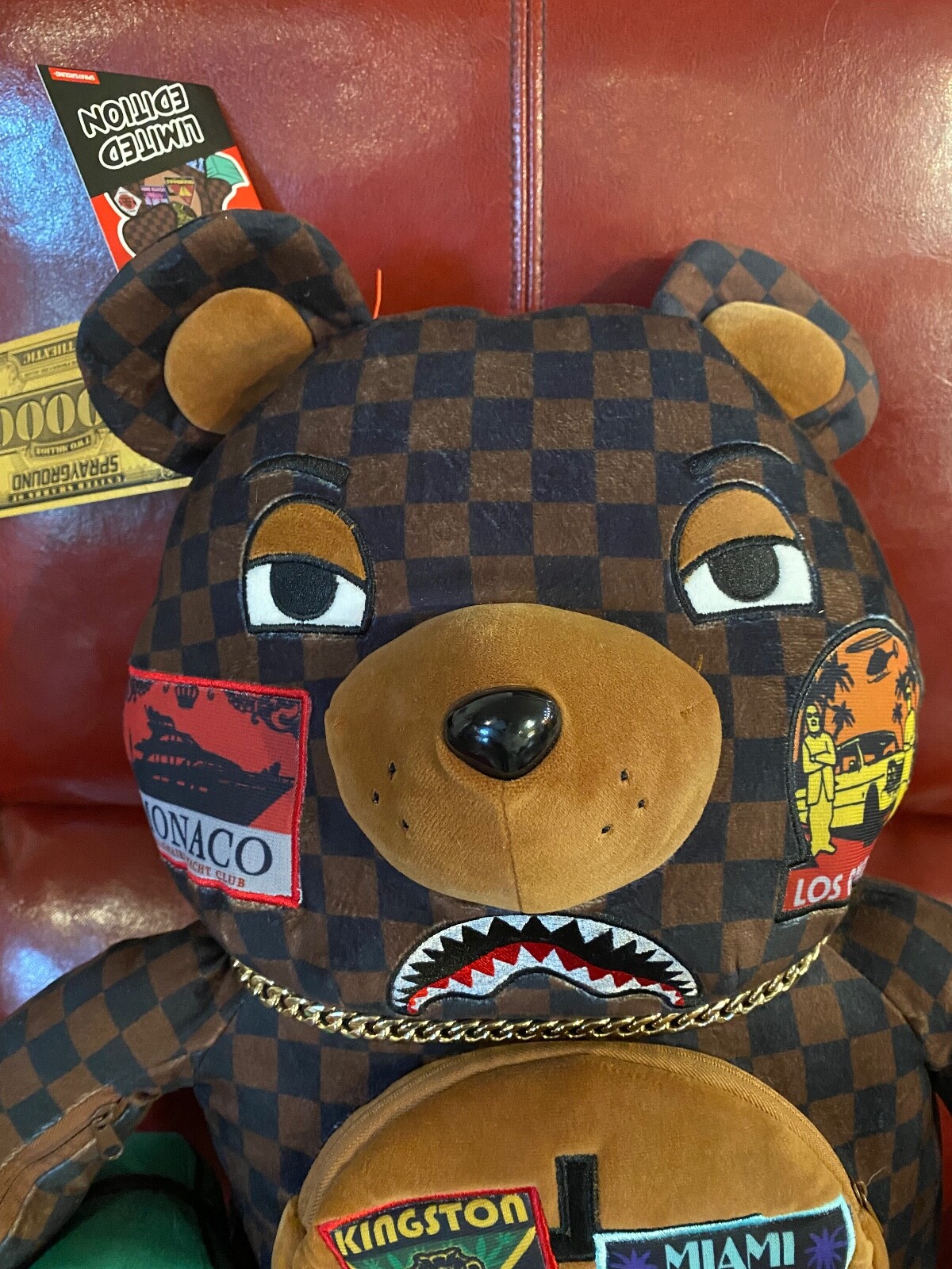 Sprayground Travel Patch Teddy Bear Backpack Limited Edition Sold Out Everywhere