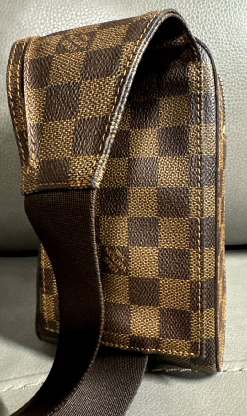 Authentic Louis Vuitton Damier Ebene Geronimos Shoulder Belt Sling Crossbody Bag