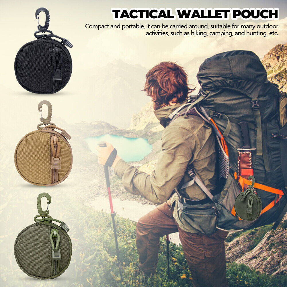 1/2 Tactical EDC Pouch Key Wallet Card Holder Men Coin Purses Molle Pouch Pocket