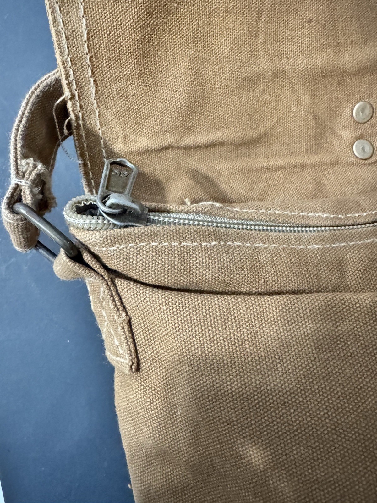 Sugarboo & Co Brown Leather & Canvas Messenger or Laptop Bag w/ Adj Strap, Lined