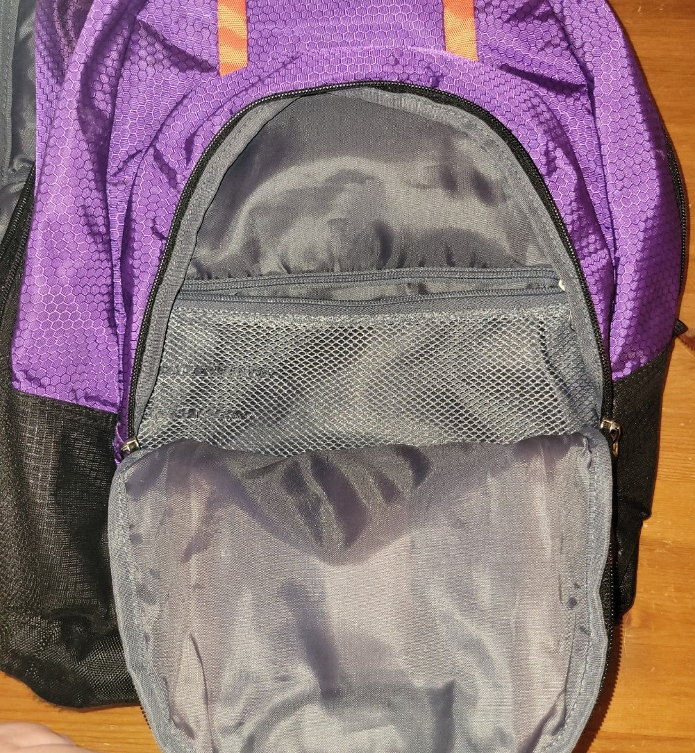 Fila Tech Purple And Orange Backpack With Multiple Pockets