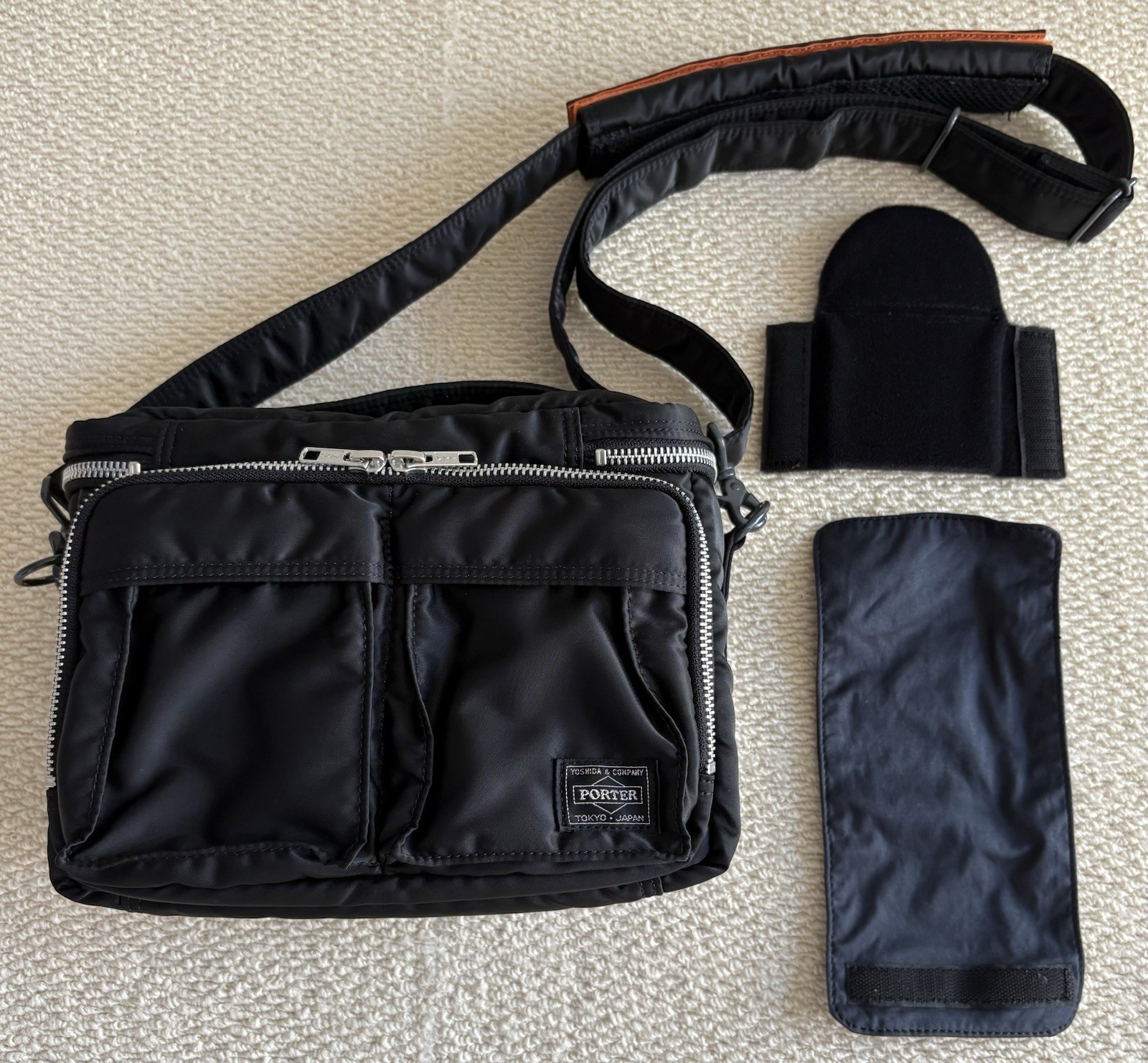 Porter Tanker Camera Bag Black Nylon Twill Padded Used Excellent Condition Japan