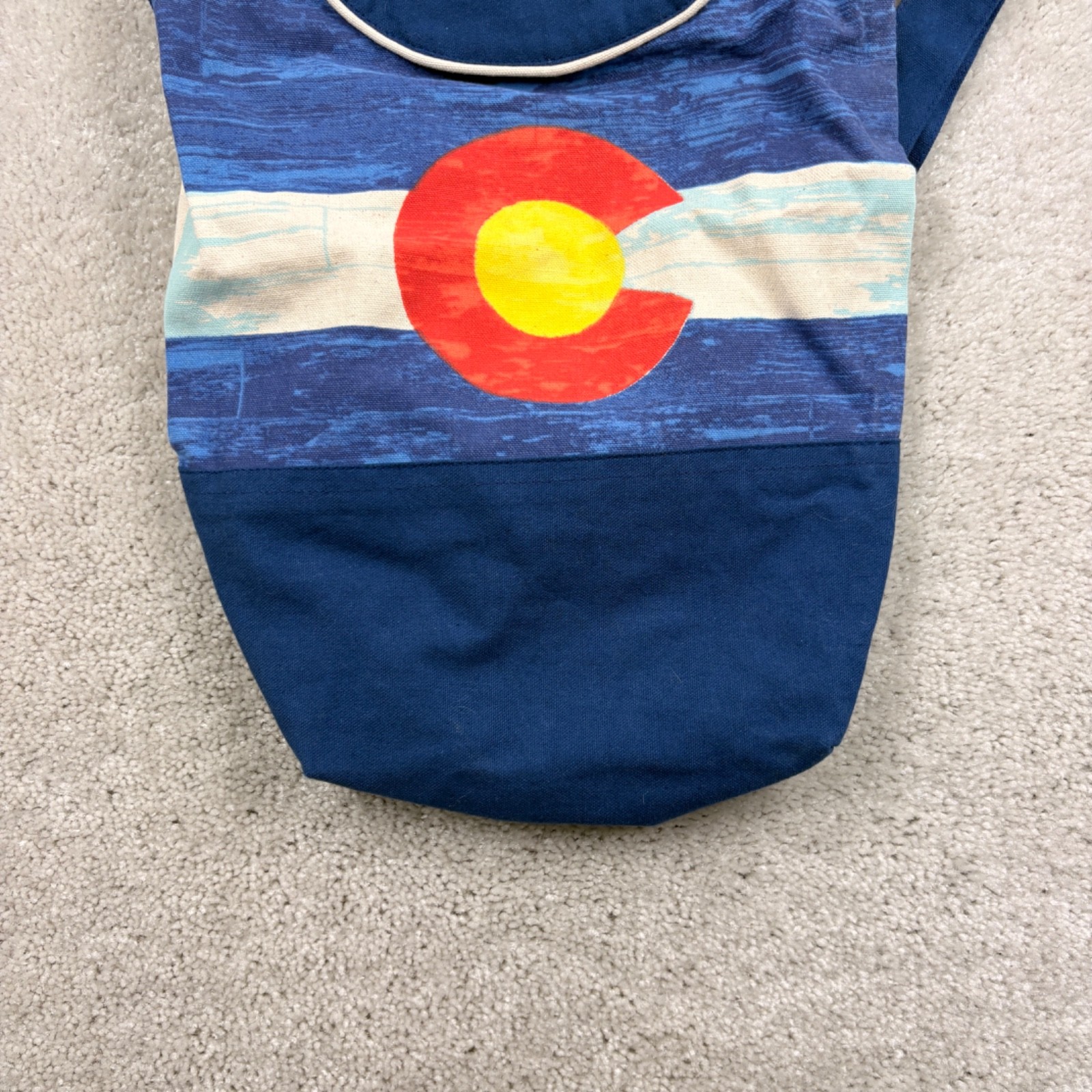 Colorado Flag Canvas Backpack Bag Tote Flap Drawstring Closure Festival