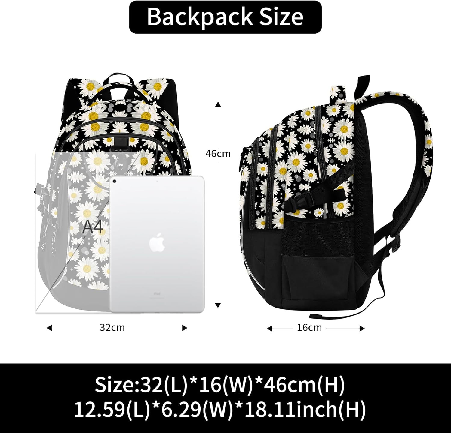 School Backpack Travel Bag for Men & Women Lightweight College Back Pack with La