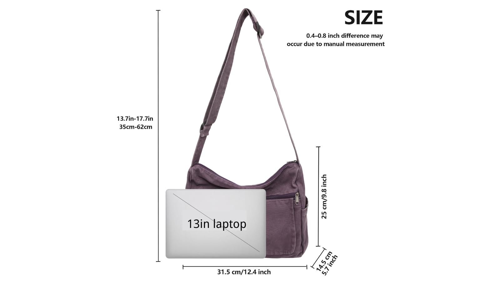 Canvas Messenger Bag for Men Crossbody Tote Bag with Multiple Pockets Vintage…