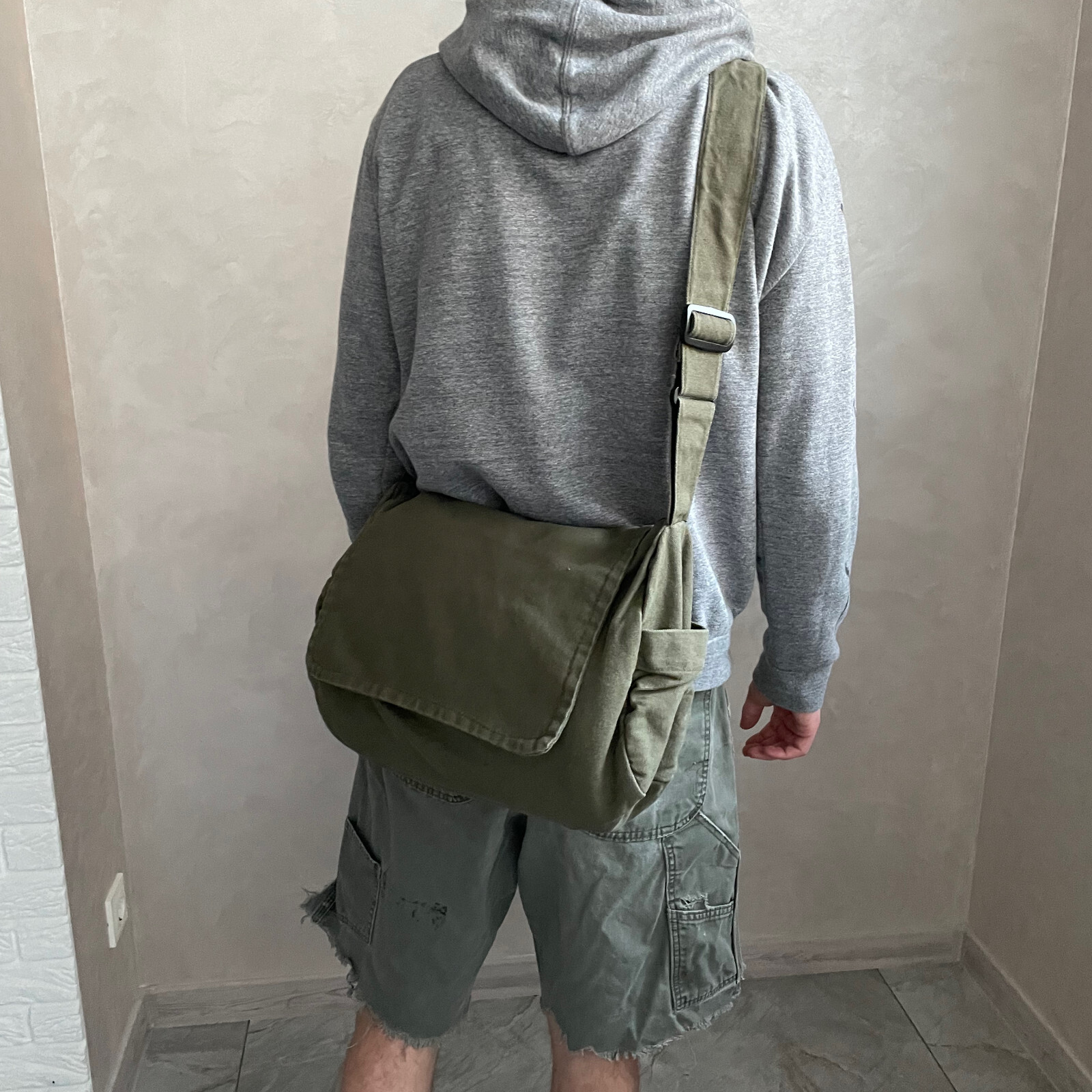 Canvas Crossbody Bag Extra Large for Women and Men for School and Travel, y2k