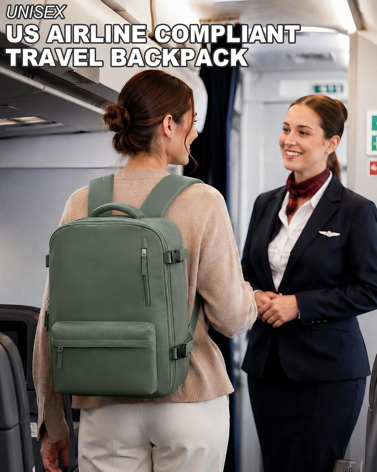 18x14x8 TSA-Approved Personal Item Backpack – Under Seat Carry-On Travel Bag …
