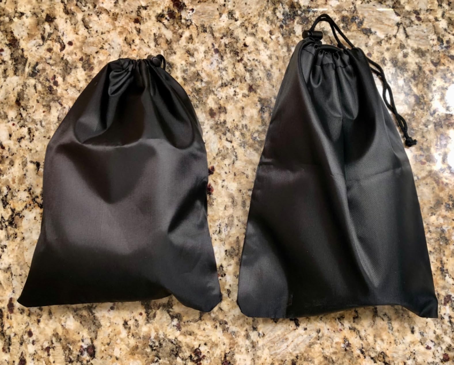 Drawstring Bag with Toggle Nylon Cinch and Ditty Pouch Six Pack Black 8 X11
