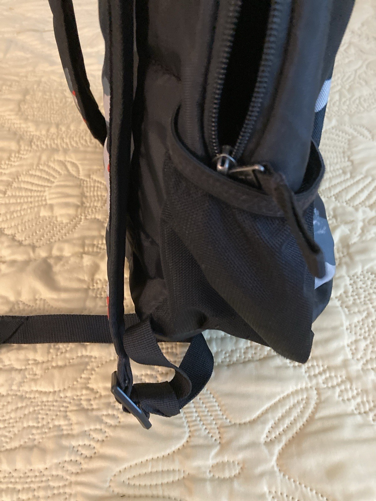 Under Armour Storm Camo Backpack Red Black Gray Adjustable Straps Pockets