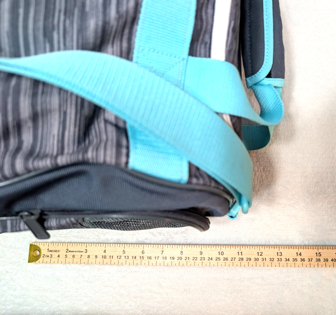 Adidas Defender 4 Small Duffel Bag, Grey Teal White White Accents Logo