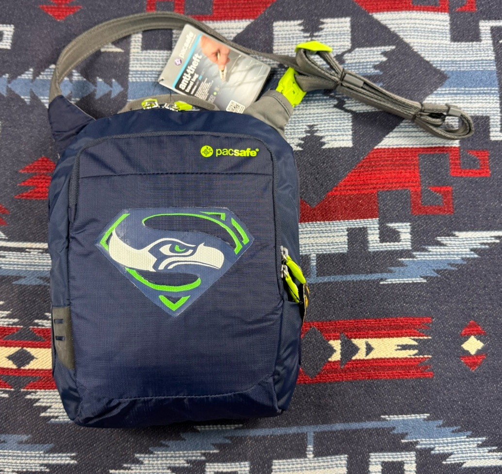 Pacsafe Seahawks Venturesafe 200 GII AntiTheft RFID Crossbody Shoulder Bag Blue