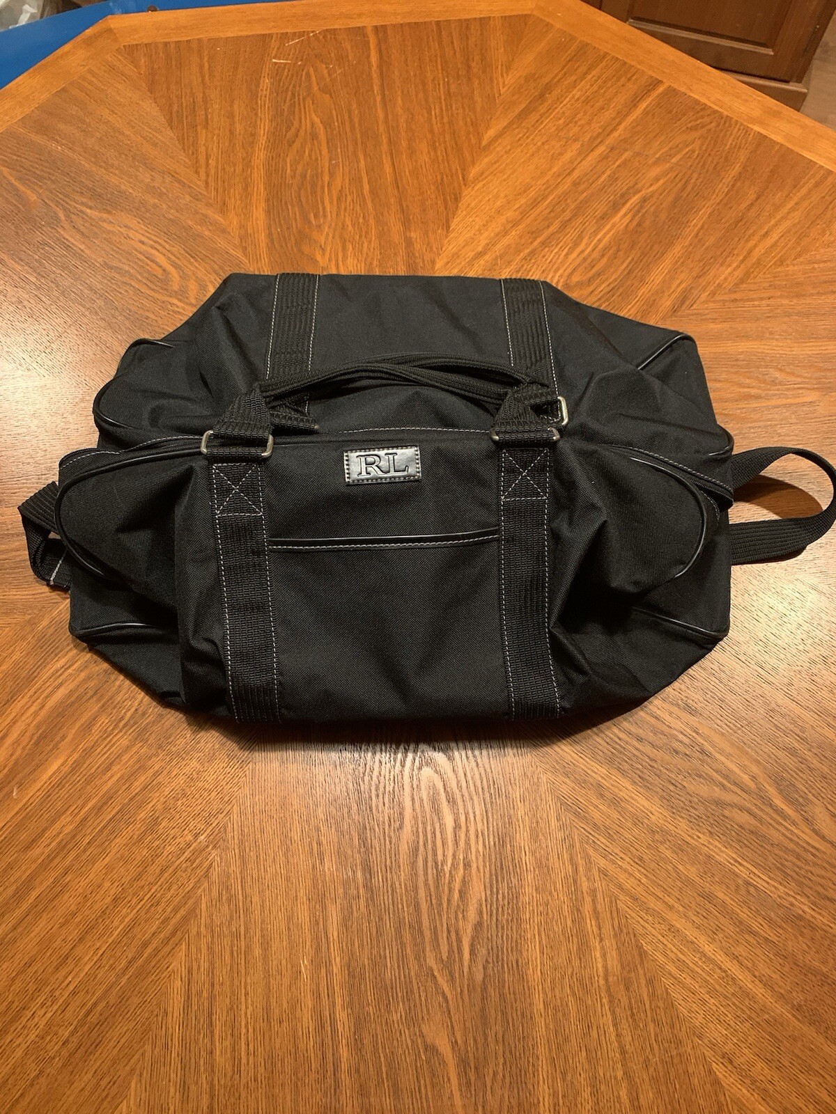 RL Black Duffle Bag 20x12x11 Missing Main Zipper