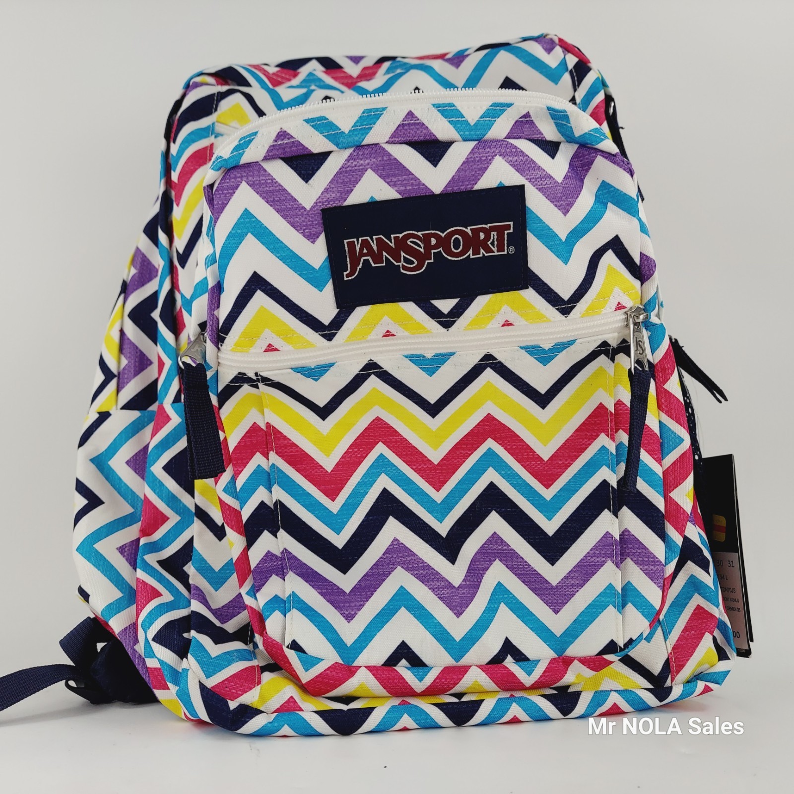 JANSPORT Colorful Rainbow Chevron Large Student Schoolbag School Book Bag (NEW)