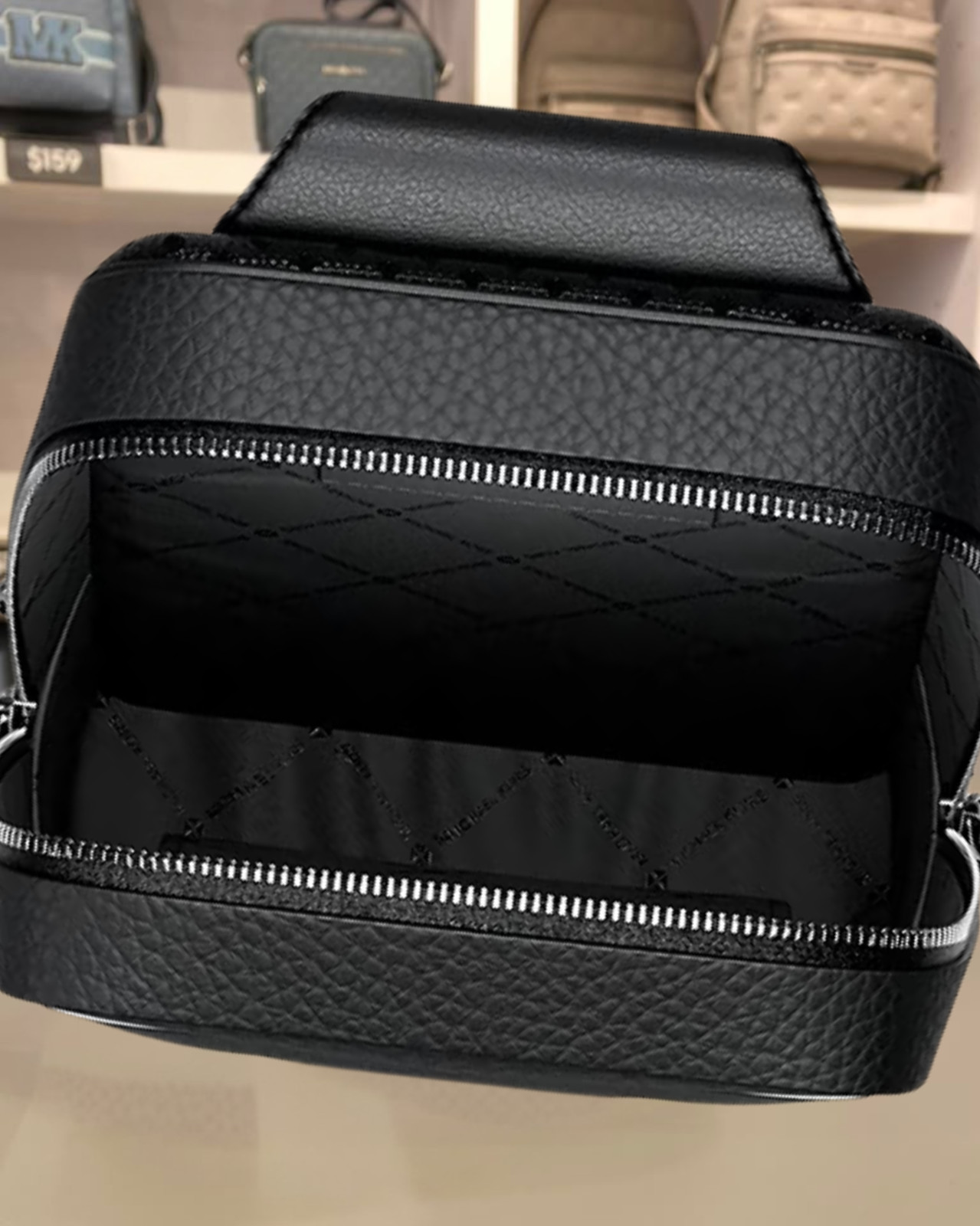 Michael Kors Cooper Medium Pebbled Leather Sling Pack Black Men Crossbody