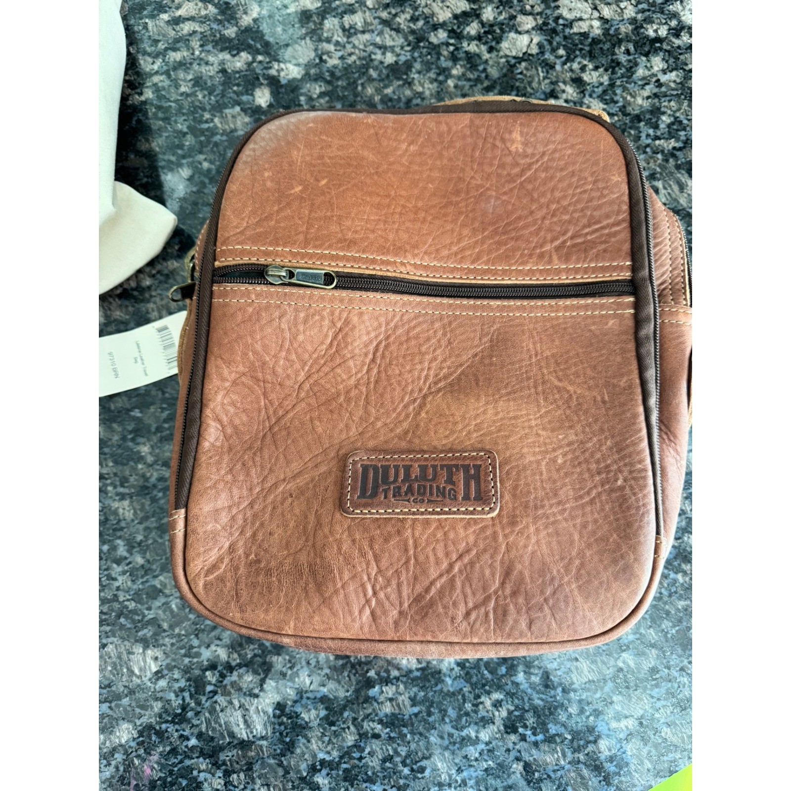 Duluth Trading Co Lifetime Leather Travel Bag Brown Crossbody Messenger 97310