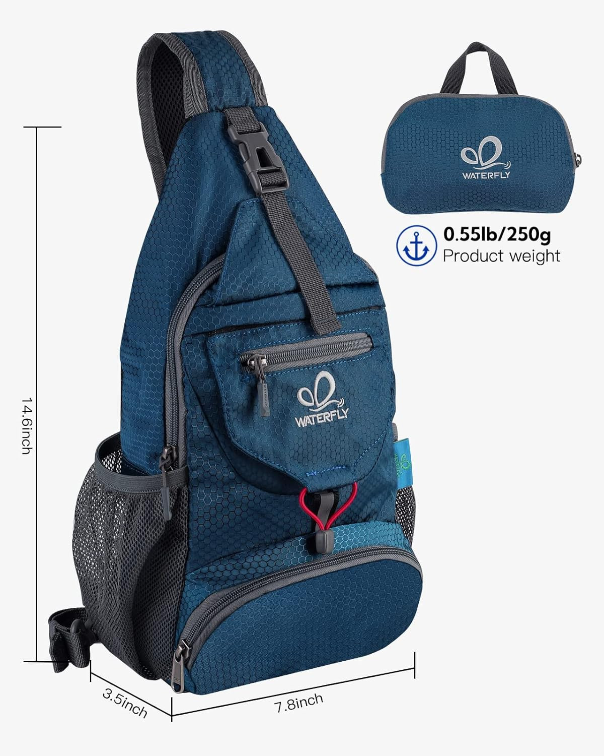 Packable Sling Backpack Lightweight Crossbody Bag Travel Daypack | Foldable Desi