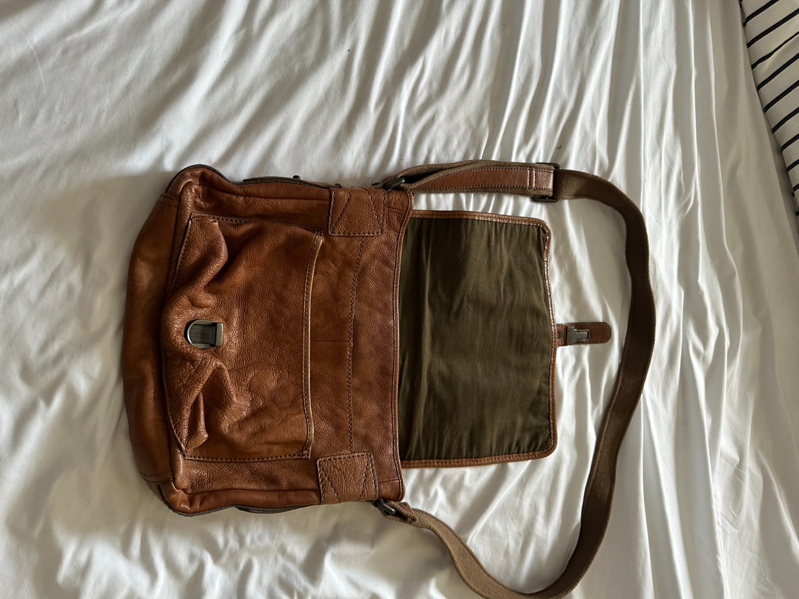 Fossil Max Commuter MBG1317 Brown Leather Messenger Bag Unused