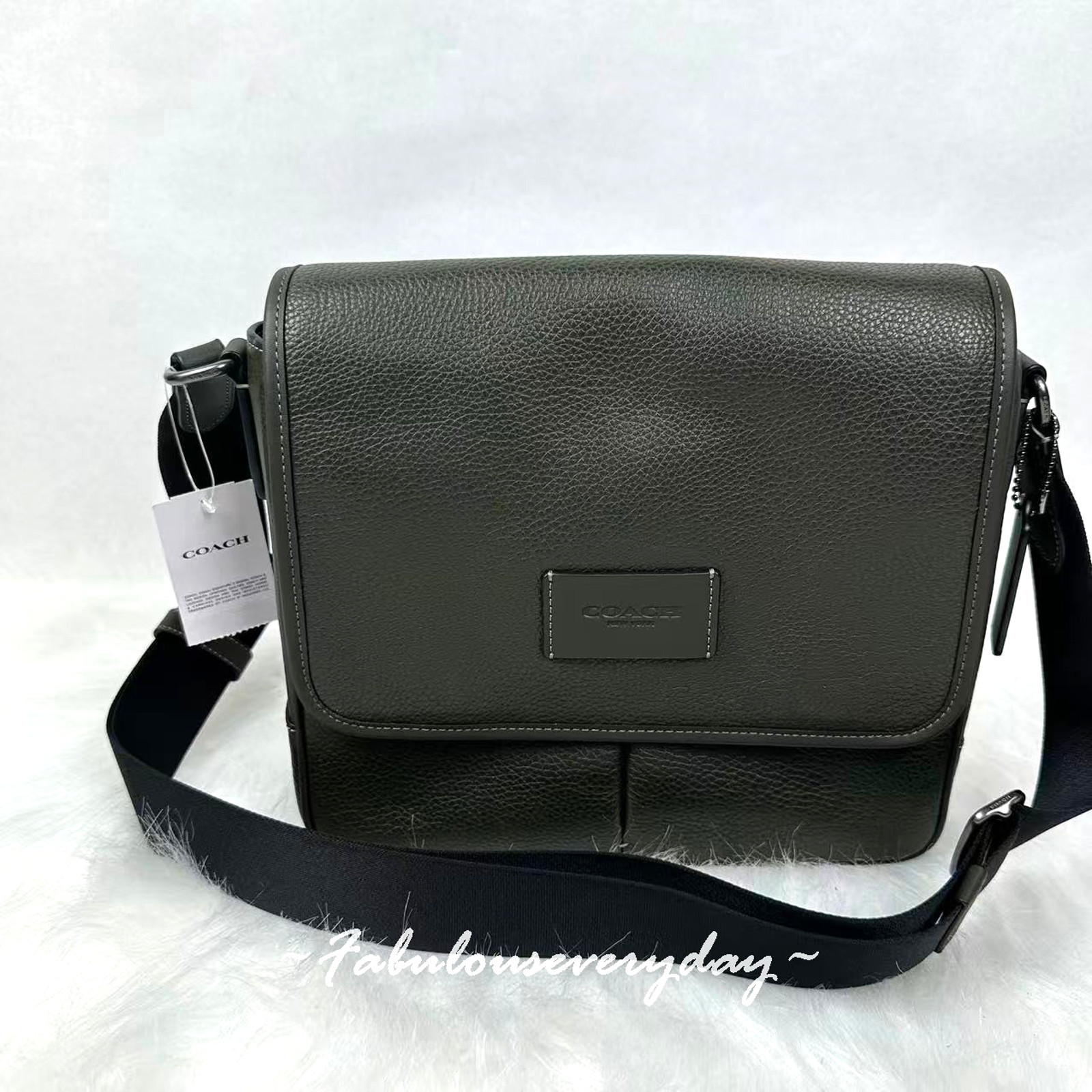 Coach Men’s Sprint Map Bag 25 Crossbody In Leather/Uniform Green CY798 NWT